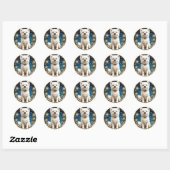 Sticker Rond chien blanc duveteux (Feuille)