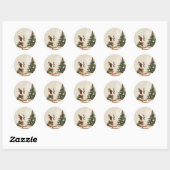 Sticker Rond Chien Boston Terrier de Noël (Feuille)
