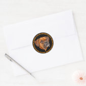 Sticker Rond Chien Boxer (Enveloppe)