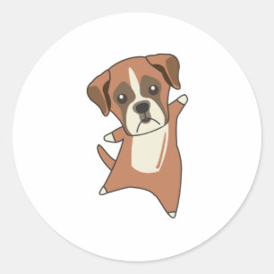 Sticker Rond Chien Boxer Chien Chien Chien Cochon Chien Pour En