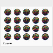 Sticker Rond Chien carlin (Feuille)