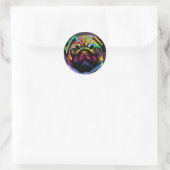 Sticker Rond Chien carlin (Sac)