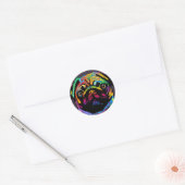 Sticker Rond Chien carlin (Enveloppe)