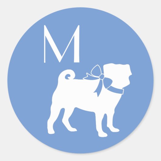 Sticker Rond Chien carlin Chien Chien Chien Chien Chien Chien (Devant)
