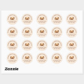 Sticker Rond Chien Carlin gai Peeking Beige Custom Text (Feuille)