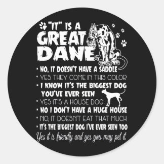 Sticker Rond Chien | C'est un grand Danois