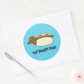STICKER ROND CHIEN CHAUD ! (Enveloppe)
