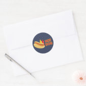 Sticker Rond Chien chaud avec Ketchup et moutarde (Enveloppe)