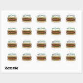 Sticker Rond Chien chaud personnalisé avec/Relish Mustard Junk  (Feuille)
