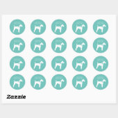 Sticker Rond Chien Chien Chien Airedale (Feuille)