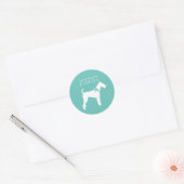 Sticker Rond Chien Chien Chien Airedale (Enveloppe)
