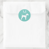 Sticker Rond Chien Chien Chien Airedale (Sac)