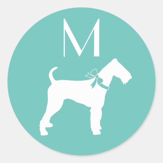 Sticker Rond Chien Chien Chien Airedale (Devant)