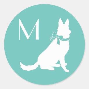 Sticker Rond Chien Chien Chien Chien Allemand Chien Chien Chien