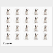 Sticker Rond Chien Chien Chien Chien Chien Chien Blanc Noir Oei (Feuille)