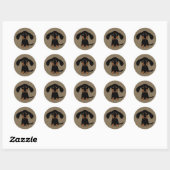 Sticker Rond Chien Chien Chien Chien Chien Chien Chien Cher (Feuille)