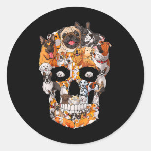 Sticker Rond Chien Chien Chien Chien Chien Chien Paw Lover Hall