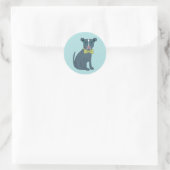 Sticker Rond Chien Chien Chien Chien Chien En Grey Tit Portant  (Sac)
