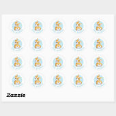 Sticker Rond Chien Chien Chien Chien Mignonne (Feuille)