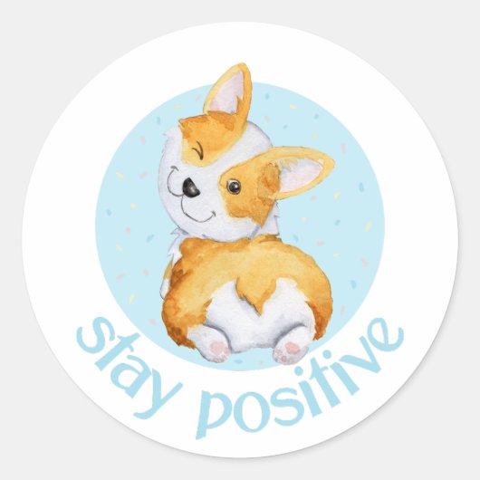 Sticker Rond Chien Chien Chien Chien Mignonne (Devant)