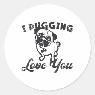 Sticker Rond Chien Chien Chien Je Chih Tzu Pas Chien Vintage Dr