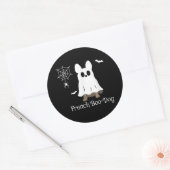 Sticker Rond Chien-chien français Halloween Chien-chien-chien-c (Enveloppe)