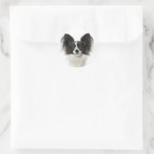 Sticker Rond Chien Chien Noir Et Blanc Papillon - Chien D'Amour (Sac)