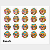 Sticker Rond chien Chihuahua (Feuille)