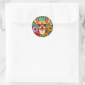 Sticker Rond chien Chihuahua (Sac)