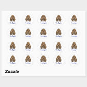 Sticker Rond Chien chiot (Feuille)