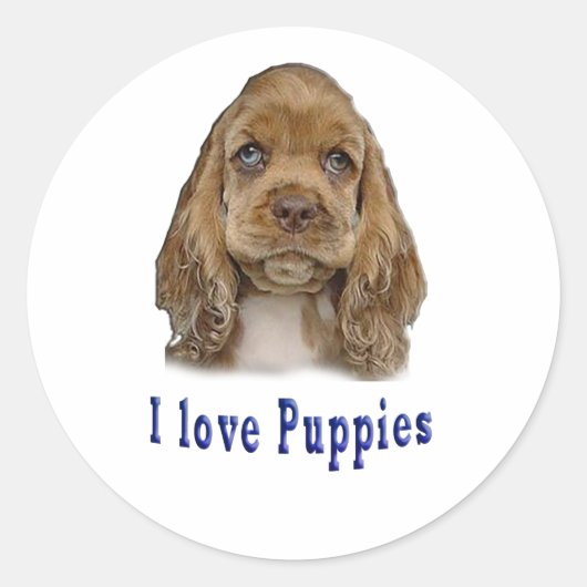 Sticker Rond Chien chiot (Devant)