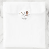 Sticker Rond Chien chiot Brown Cavapoo qui veut bien (Sac)