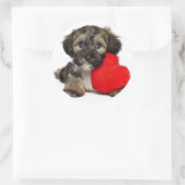 Sticker Rond Chien chiot de Valentine Havanais (Sac)