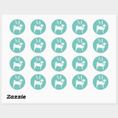 Sticker Rond Chien chiot Shiba Inu (Feuille)