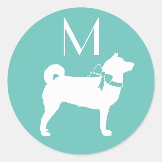 Sticker Rond Chien chiot Shiba Inu (Devant)