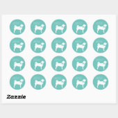 Sticker Rond Chien chiot Shiba Inu (Feuille)