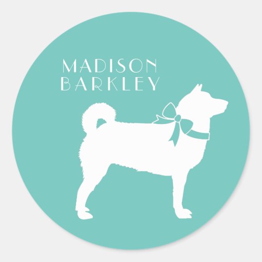 Sticker Rond Chien chiot Shiba Inu (Devant)