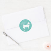 Sticker Rond Chien chiot Shiba Inu (Enveloppe)