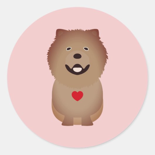 Sticker Rond Chien Chow Chow Saint-Valentin, la Saint-Valentin (Devant)