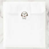 Sticker Rond Chien comme chambre avec Cravate et lunettes (Sac)