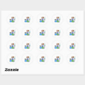 Sticker Rond Chien comme docteur avec seringue (Feuille)
