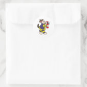 Sticker Rond Chien comme pompier avec extincteur (Sac)