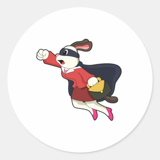 Sticker Rond Chien comme Secrétaire Superhero (Devant)