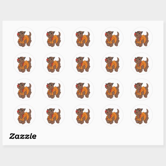 Sticker Rond Chien cool (Feuille)