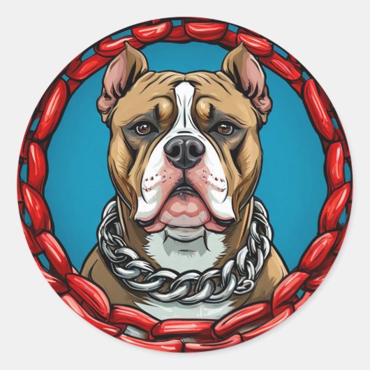 Sticker Rond Chien cool Purebred (Devant)