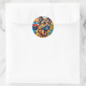 Sticker Rond Chien d'abri allemand (Sac)
