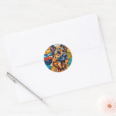 Sticker Rond Chien d'abri allemand (Enveloppe)