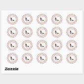 Sticker Rond Chien Dachshund à travers neige Noël Feu brillant (Feuille)