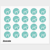 Sticker Rond Chien dalmate chiot (Feuille)