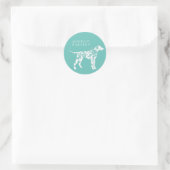 Sticker Rond Chien dalmate chiot (Sac)